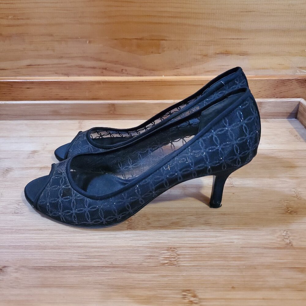 Black Mesh Heels Size 6.5